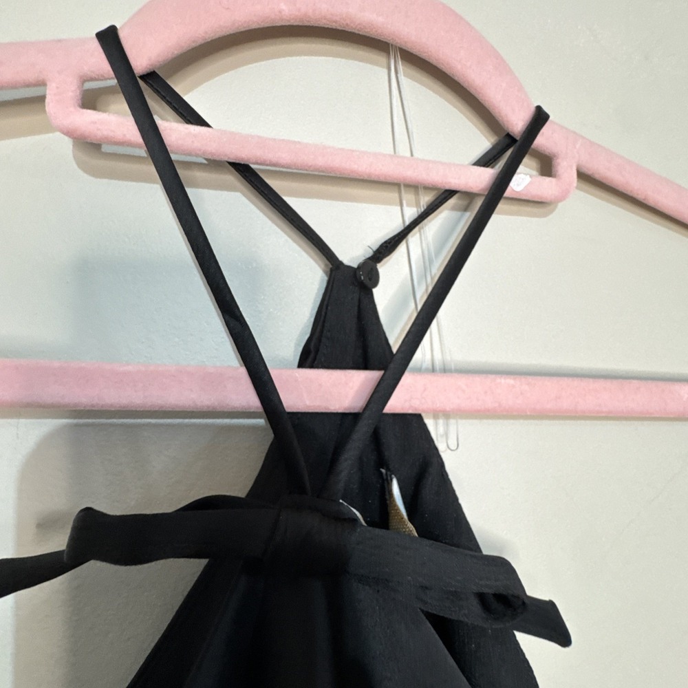 WAYF Womens Araceli Halter Strap Satin Slipdress Size Small Nwt Black #148 - Picture 6 of 16